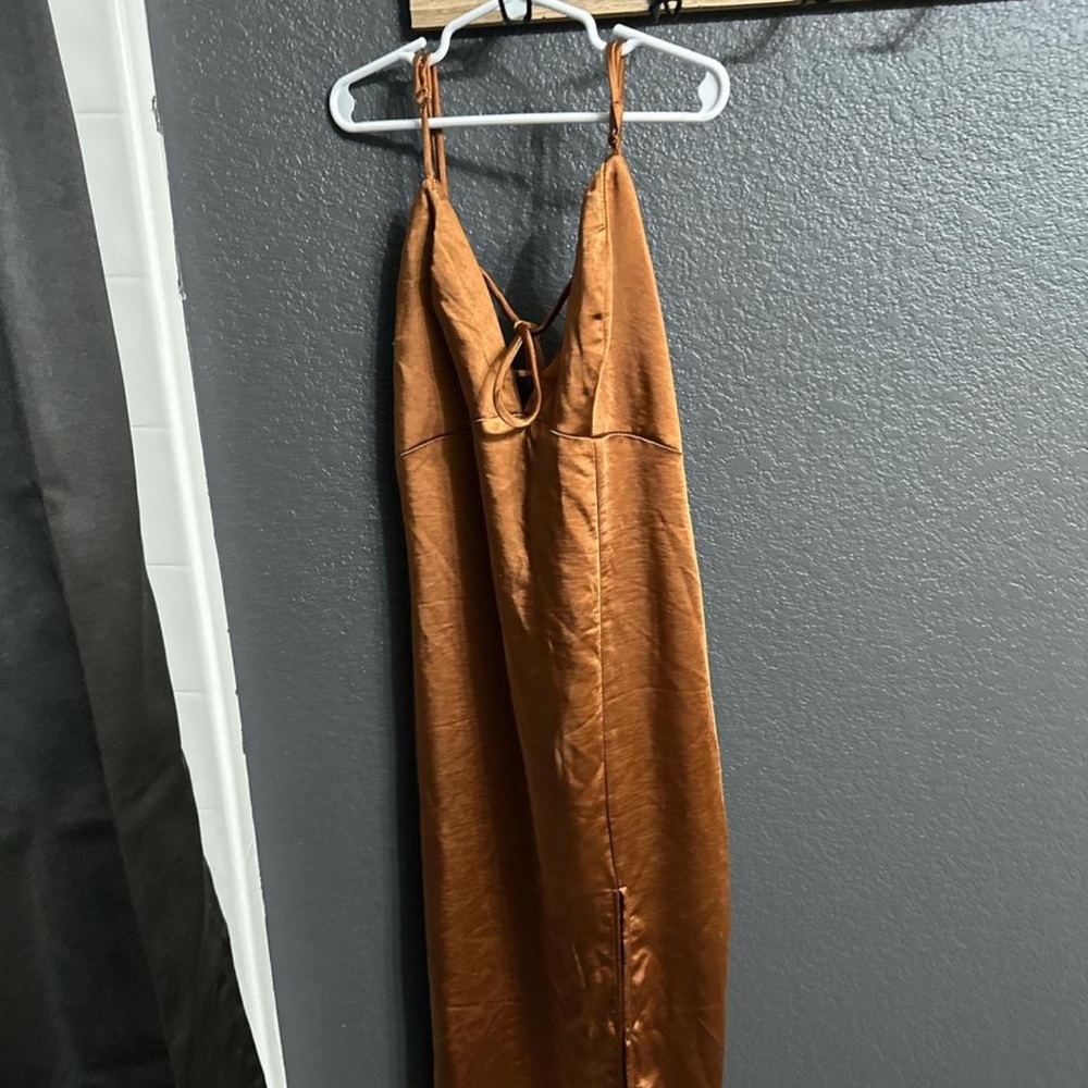 Elegant Backless Dress in Rich Copper